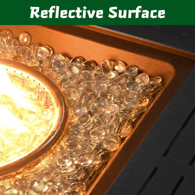 vchin 3/4 inch glass rocks crystal luster in fireplace setup