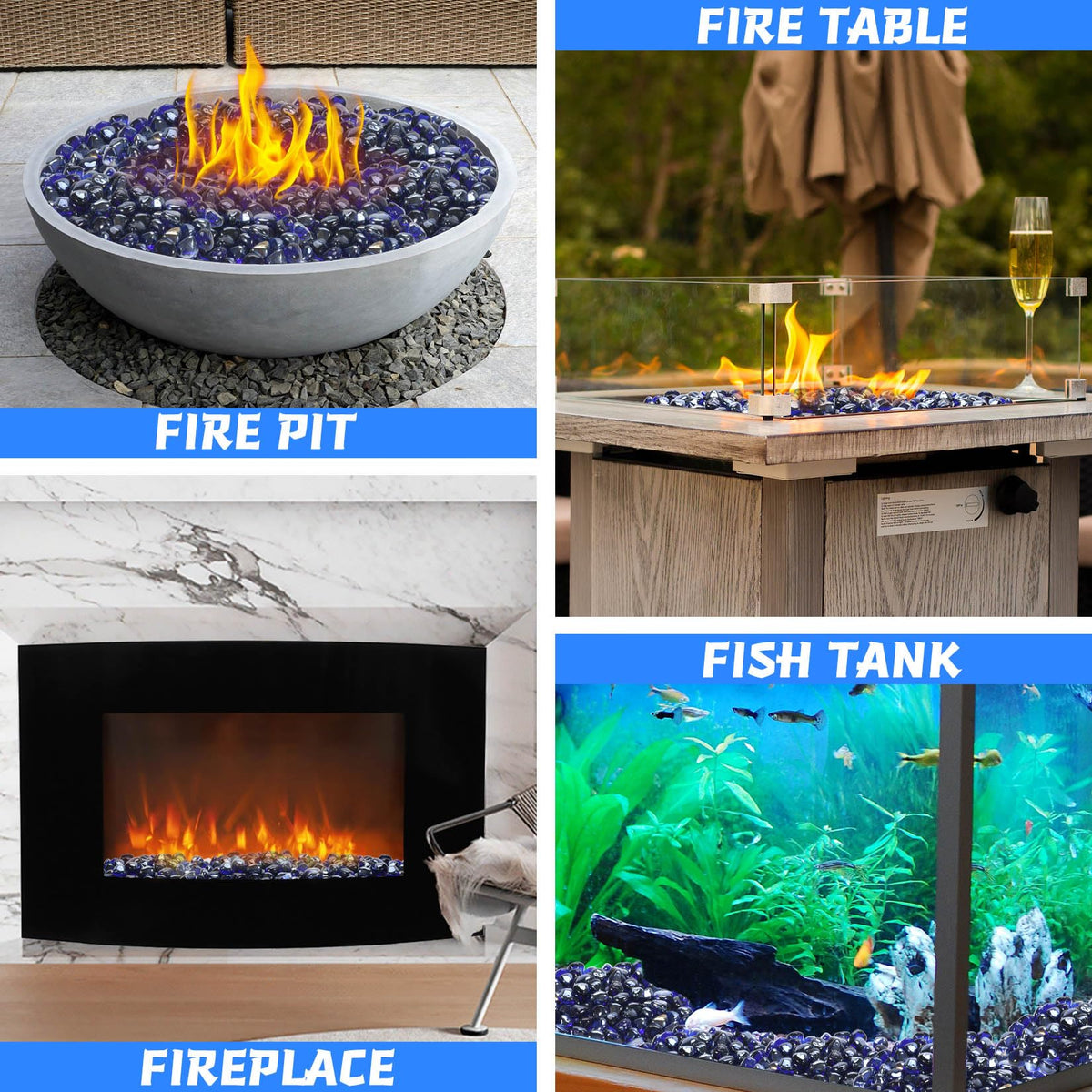 Vchin high-luster fire glass pack elevates patio warmth with lasting color.