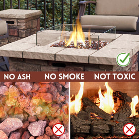 Vchin outdoor fireplace decor glass rocks for year-round ambiance
