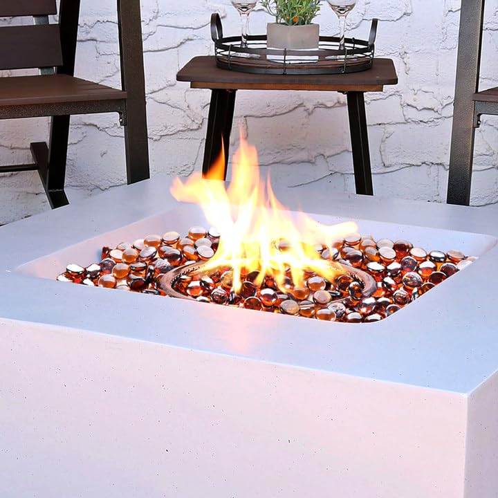 Vchin propane fire pit glass amber rocks for burners