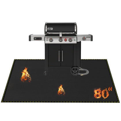 VCHOMY 80x48-inch under grill mat protecting large outdoor decks.