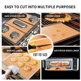VCHOMY copper mats used as oven liner or baking sheet.