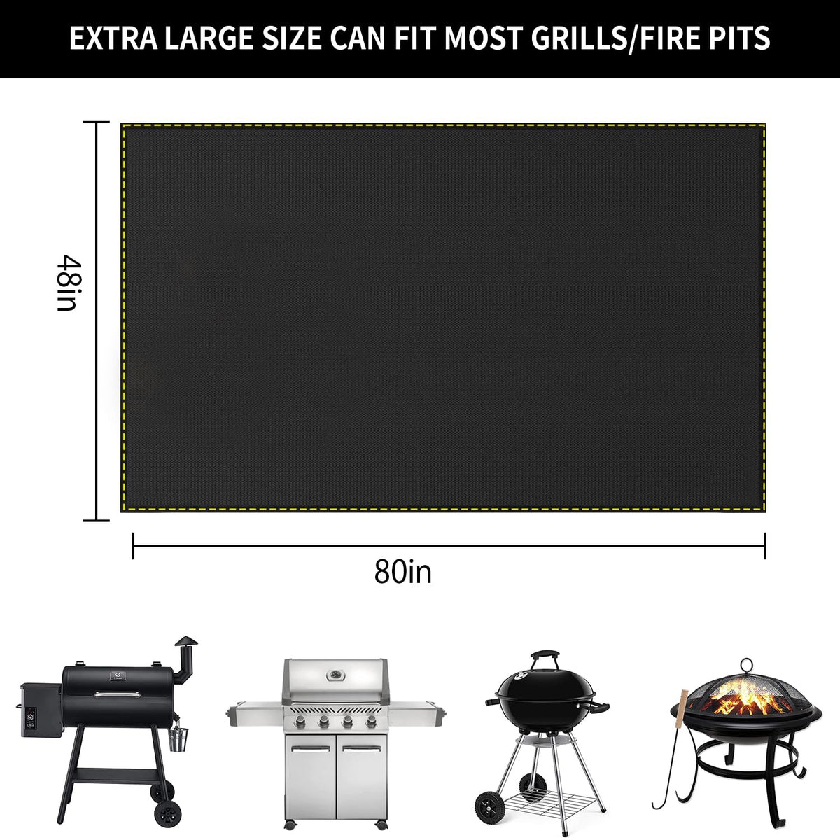 VCHOMY fireproof silicone grill mat guards surfaces against high heat.