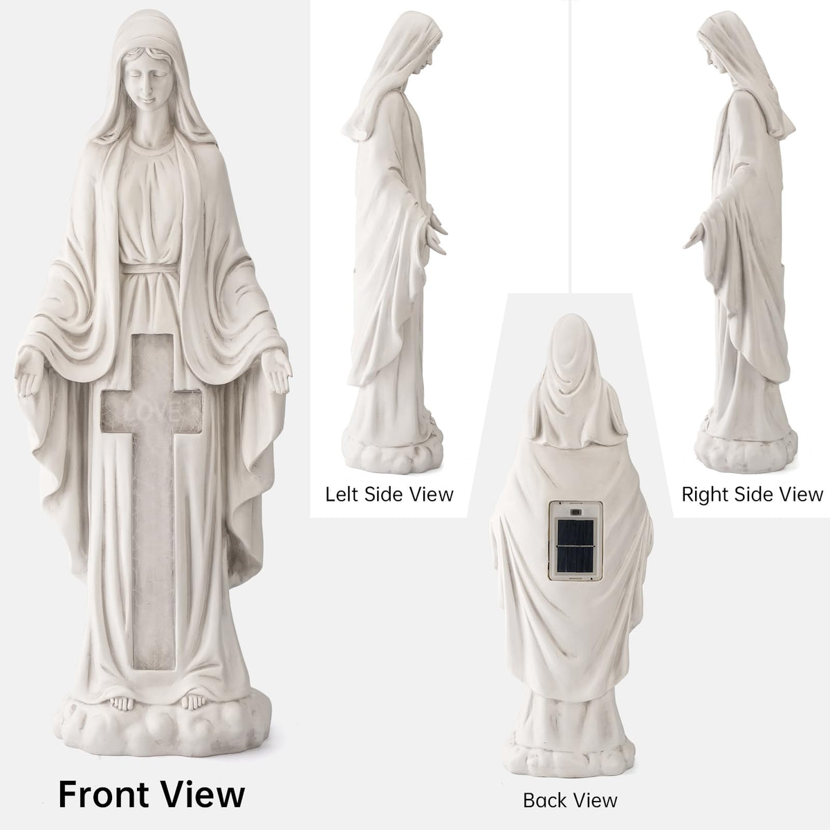 VChymm LED night light Virgin Mary garden statue casts gentle glow