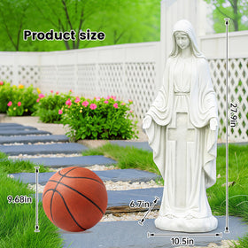 VChymm outdoor Virgin Mary statue weather-resistant for garden or entryway