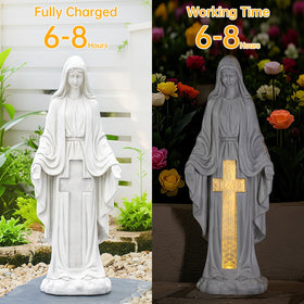 VChymm resin Virgin Mary garden sculpture with UV-protected paint