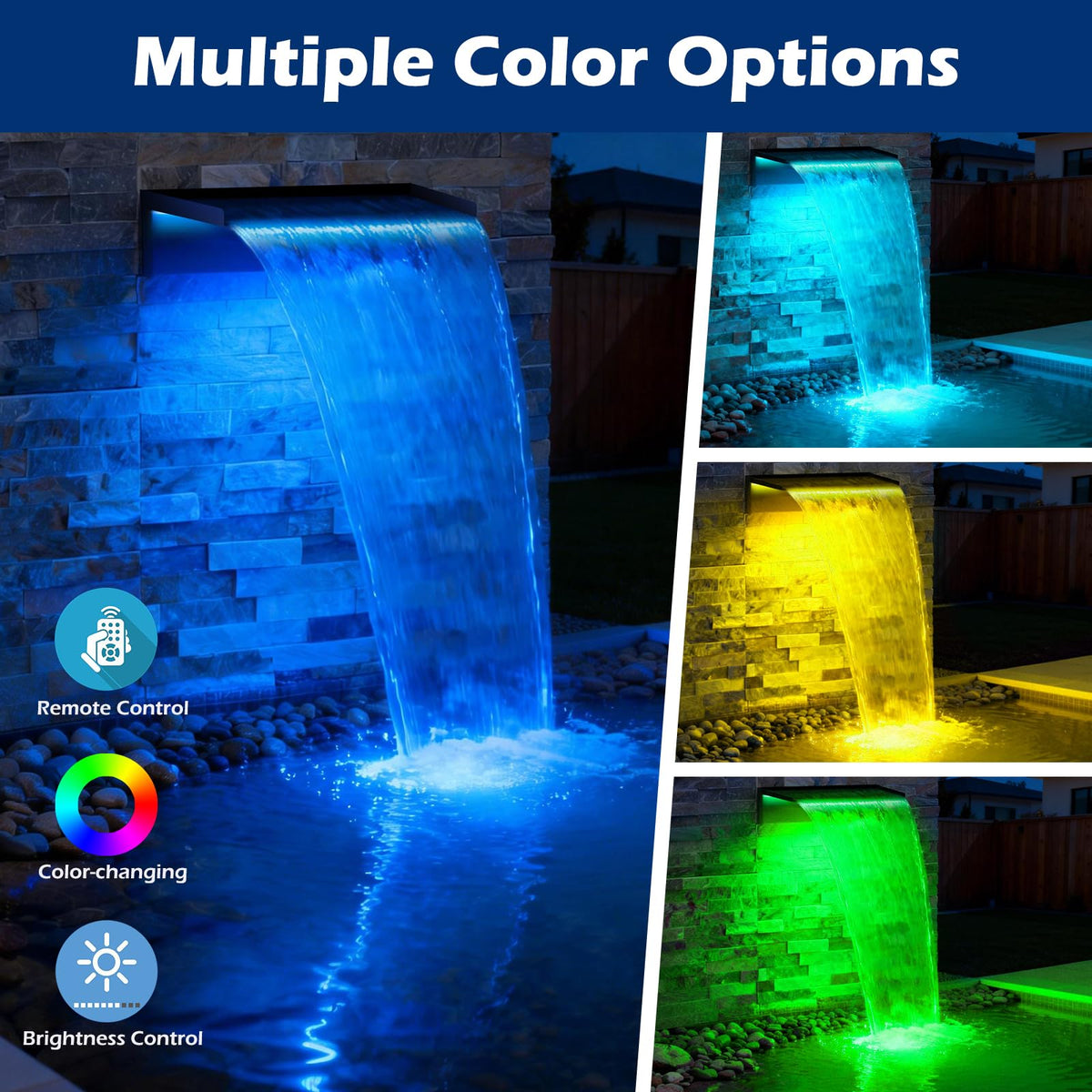 VCRAZE 8-inch stainless steel spillway with durable cascade design.