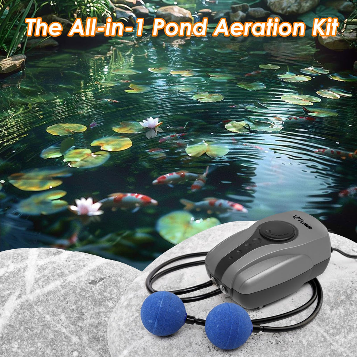 VCRAZE 2in air stones delivering bubbles for aeration