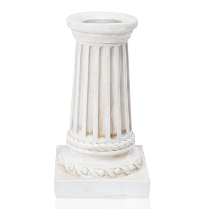 VCUTEKA gazing ball stand with white roman-column base for outdoor displays