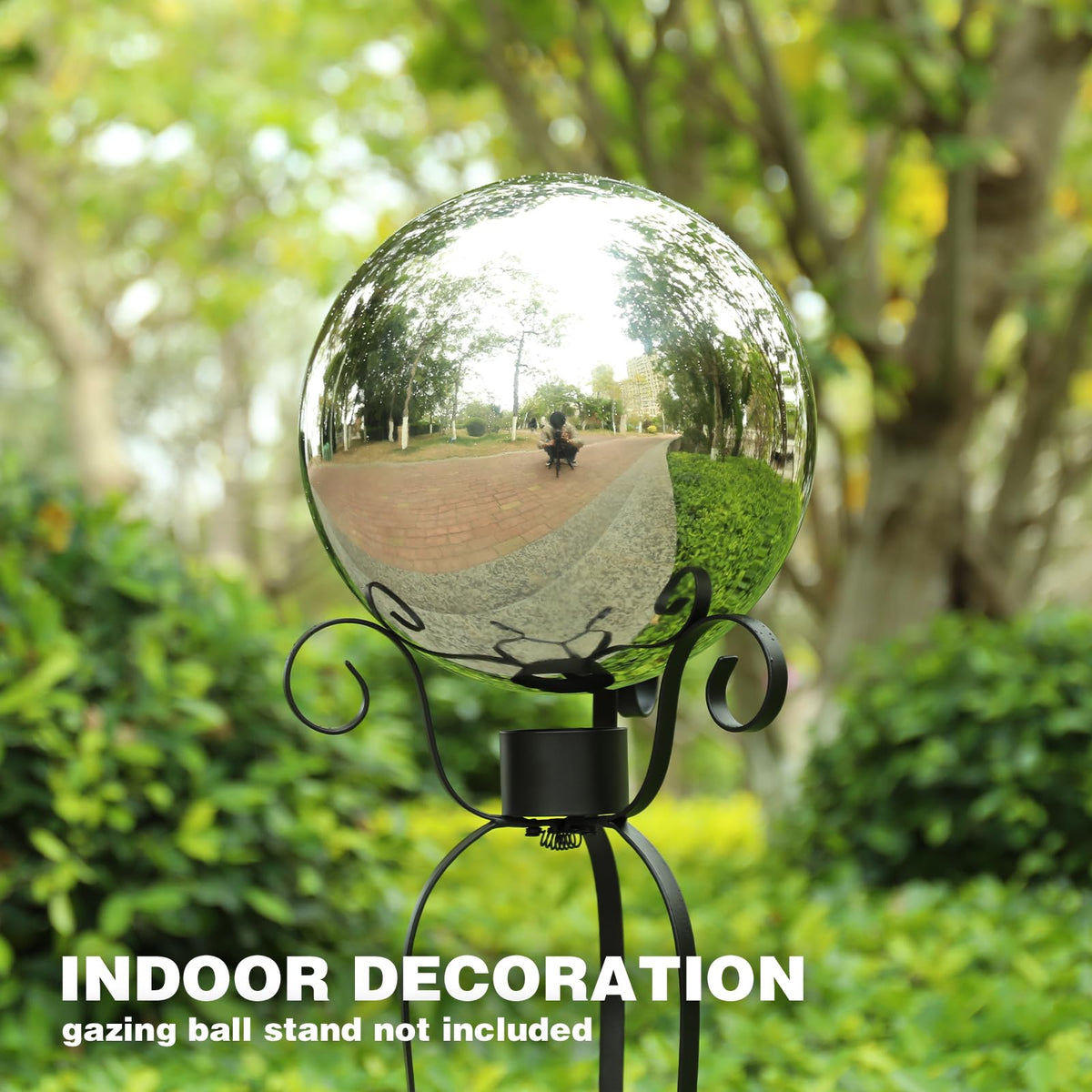 VCUTEKA indoor-outdoor decor gazing ball enhances entryways, patios, or living spaces.
