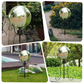 VCUTEKA shiny mirror ball brightens outdoor spaces with reflective surface and modern charm.