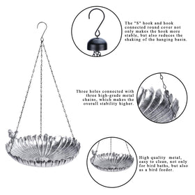 VCUTEKA 11.6-inch hanging bird bath is easy to hang and clean.