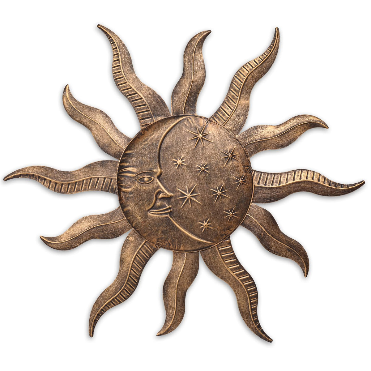 VCUTEKA 27-inch sun wall decor adds warm ambiance to outdoor walls
