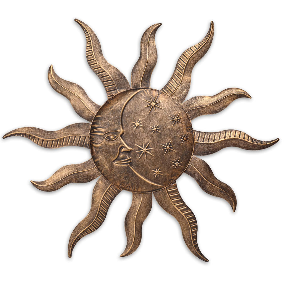 VCUTEKA 27-inch sun wall decor adds warm ambiance to outdoor walls