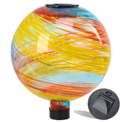 VCUTEKA solar gazing ball casts rainbow reflections in sunlit gardens