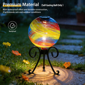 Hand-blown iridescent glass shimmers as light shifts
