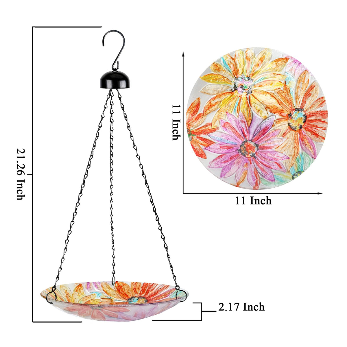VCUTEKA 11-inch hanging bowl designed for simple outdoor setup.
