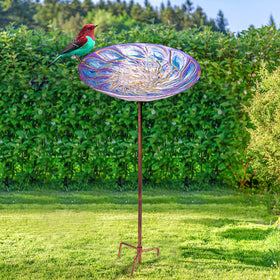 VCUTEKA bird bath used with water or feed to invite visitors.