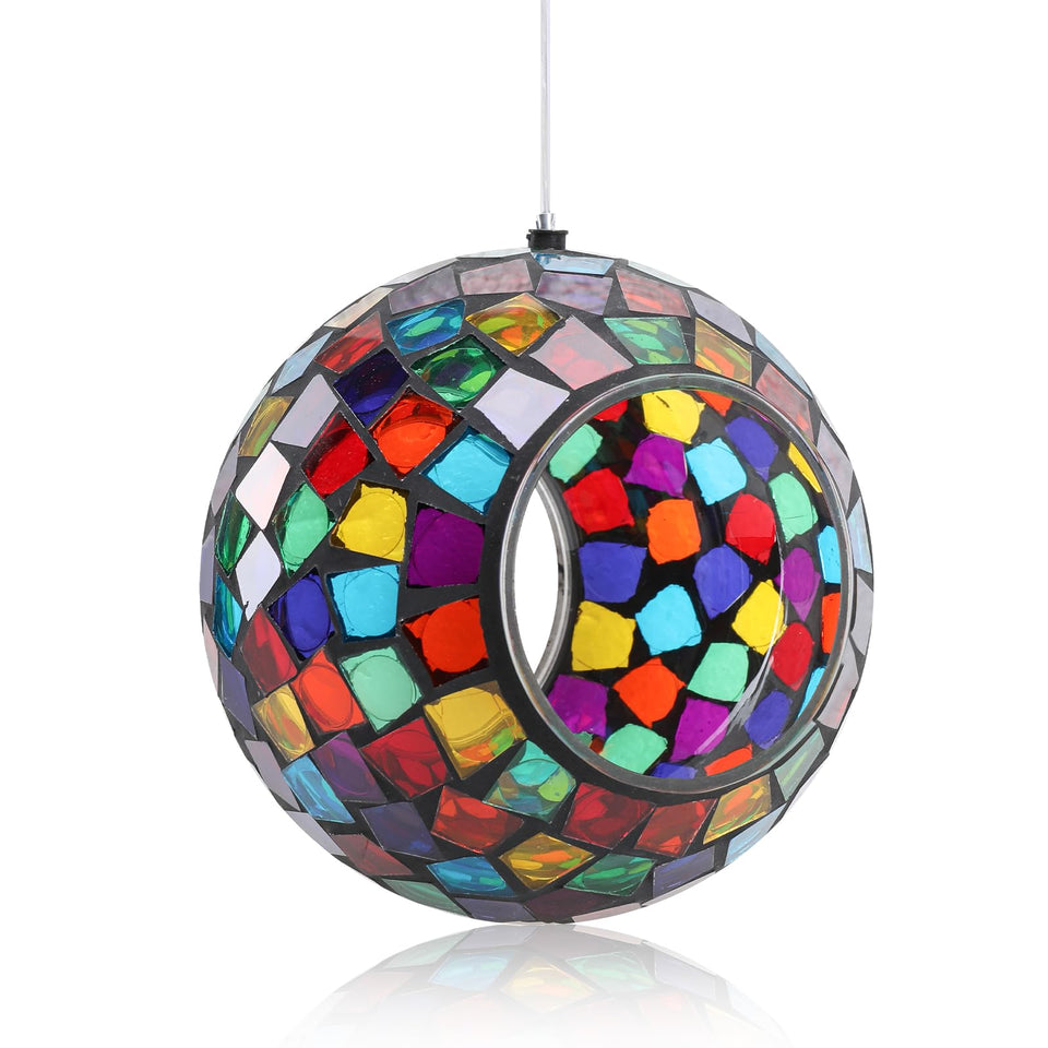 VCUTEKA mosaic round bird feeder attracts wild birds to your garden.