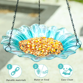 VCUTEKA birdbath in garden decor, suited for patios and yards.