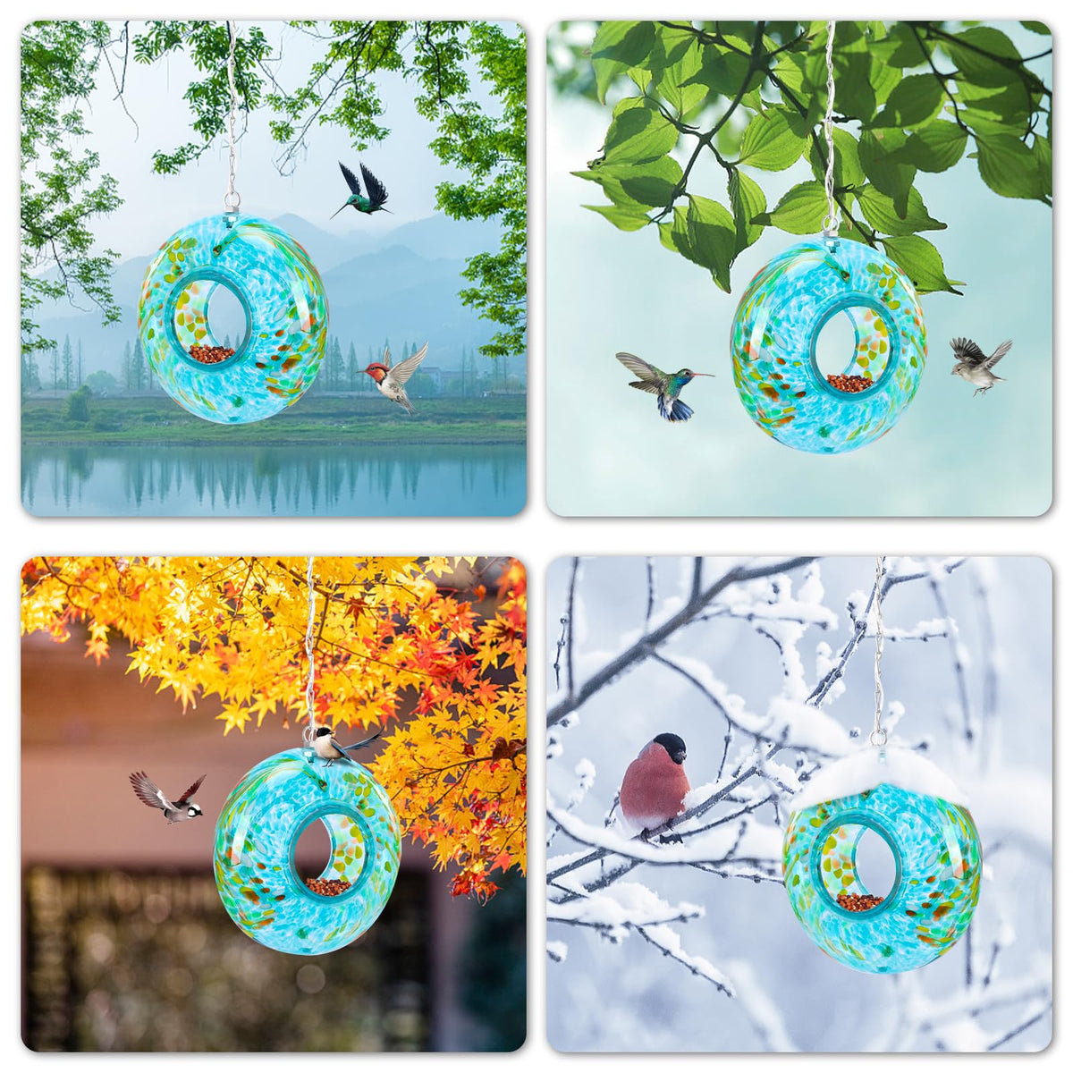 VCUTEKA garden bird watching decor with solar light feature