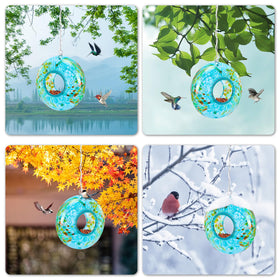 VCUTEKA garden bird watching decor with solar light feature