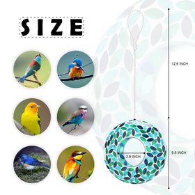 VCUTEKA Garden decor bird feeder mosaic adding color to yard or deck.