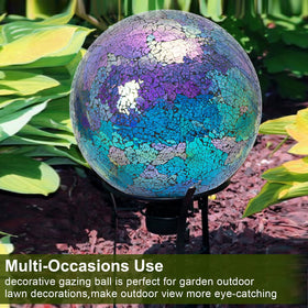 VCUTEKA glass gazing ball captures sun, adding color to your lawn