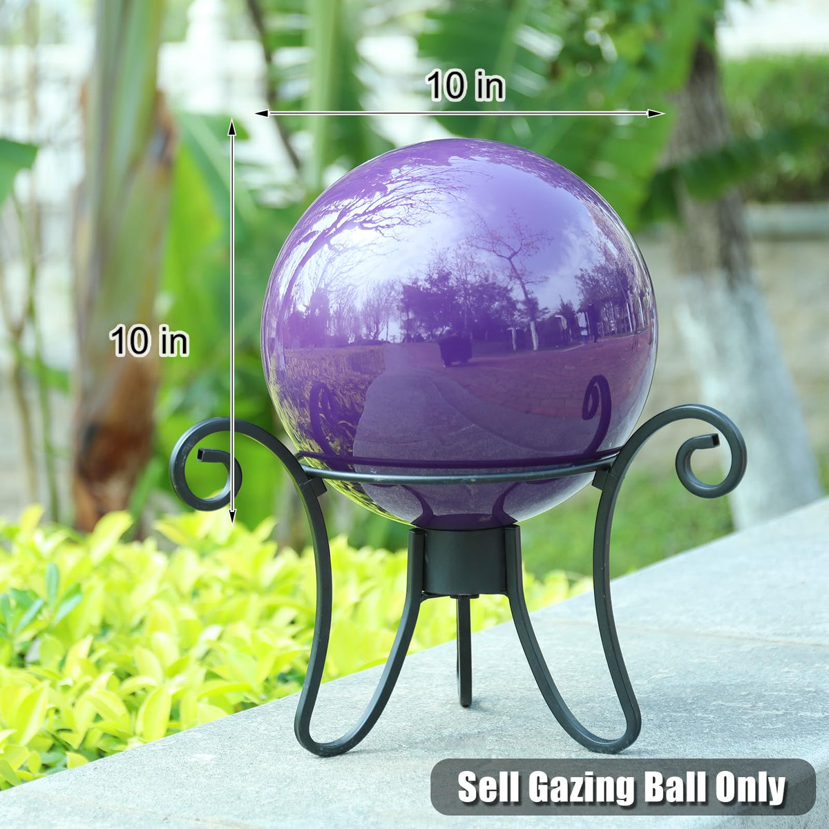 VCUTEKA garden globe reflects light to enhance daytime ambiance in any setting.
