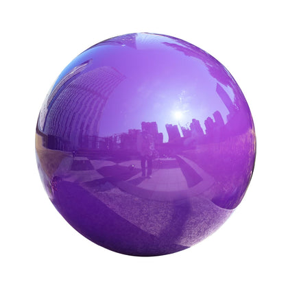 VCUTEKA gazing ball with 10 inch purple rainbow finish creates a striking outdoor focal point.