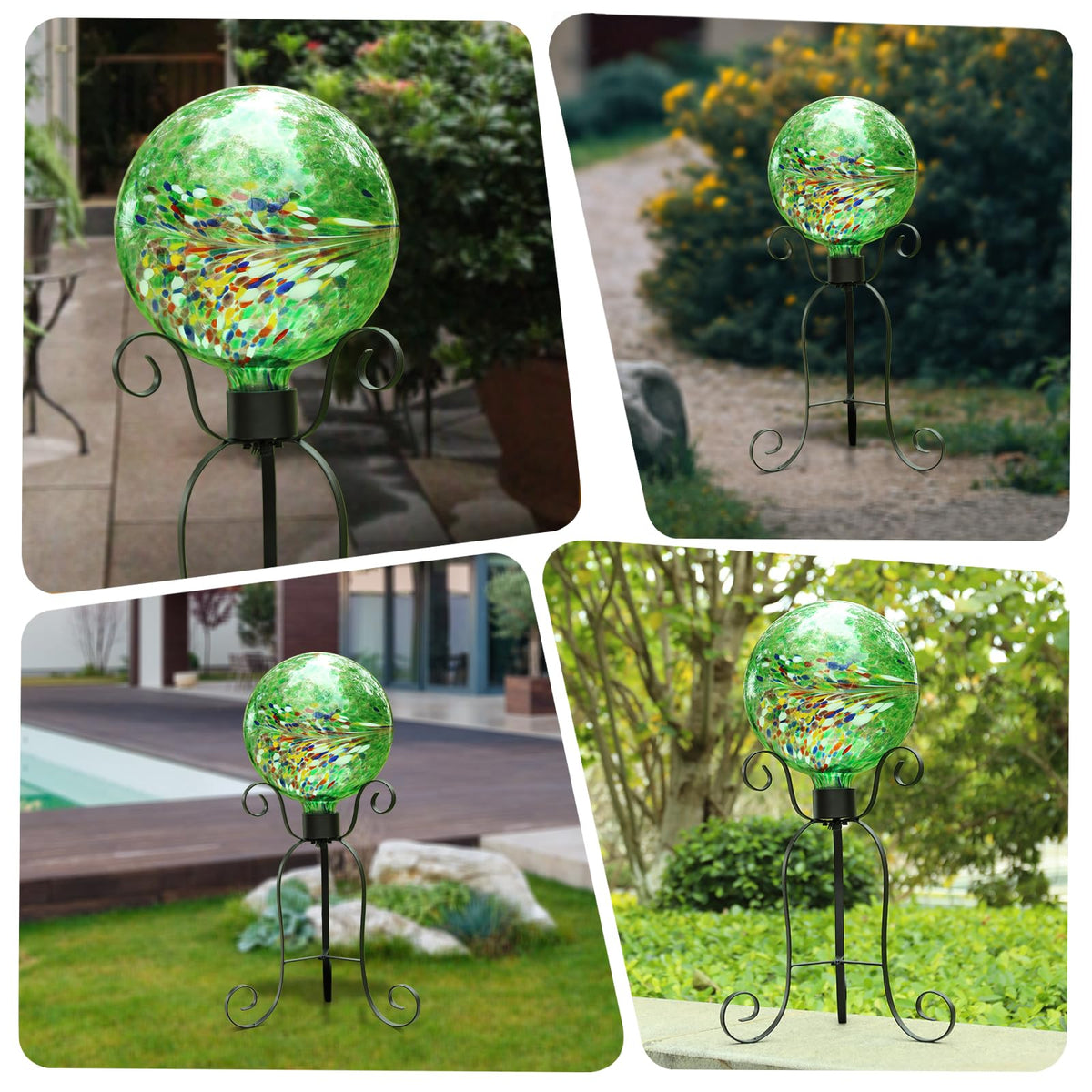 VCUTEKA Gazing Ball is easy to clean, maintaining shine on sunny days.