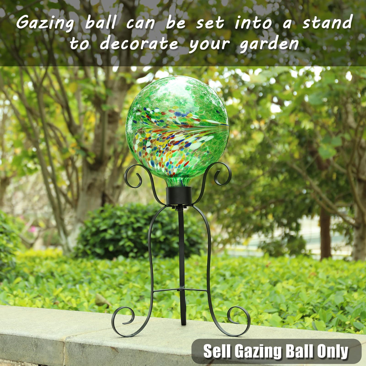 VCUTEKA Gazing Ball adds garden lawn decor with a glassy glow.