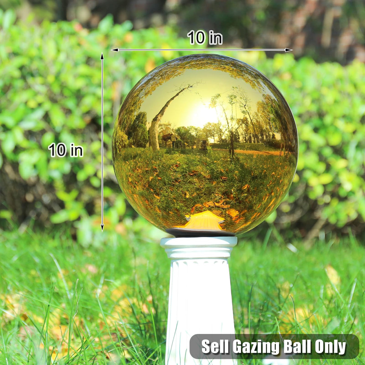 VCUTEKA gazing ball rubber-cap base protects the stem and cushions impact.