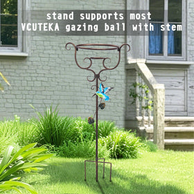 VCUTEKA gazing-ball-stand black matte finish enhances outdoor decor.