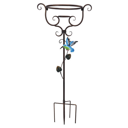 VCUTEKA gazing-ball-stand close-up shows sturdy metal base for outdoors.