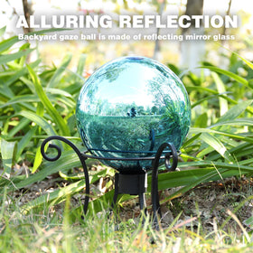 VCUTEKA gift-ready blue gazing ball for garden and decor lovers.