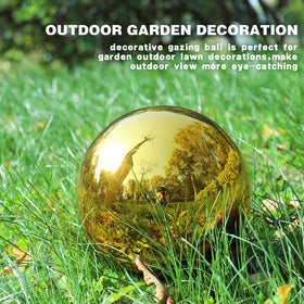 VCUTEKA glass gazing ball front yard ornament for entryway focal point.