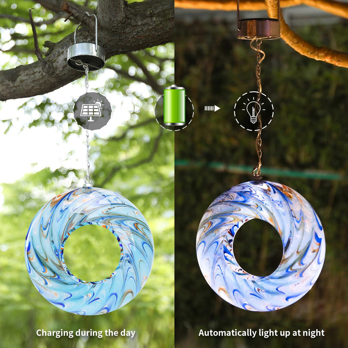VCUTEKA Glass Round Bird Feeder displays seeds clearly for easy viewing.