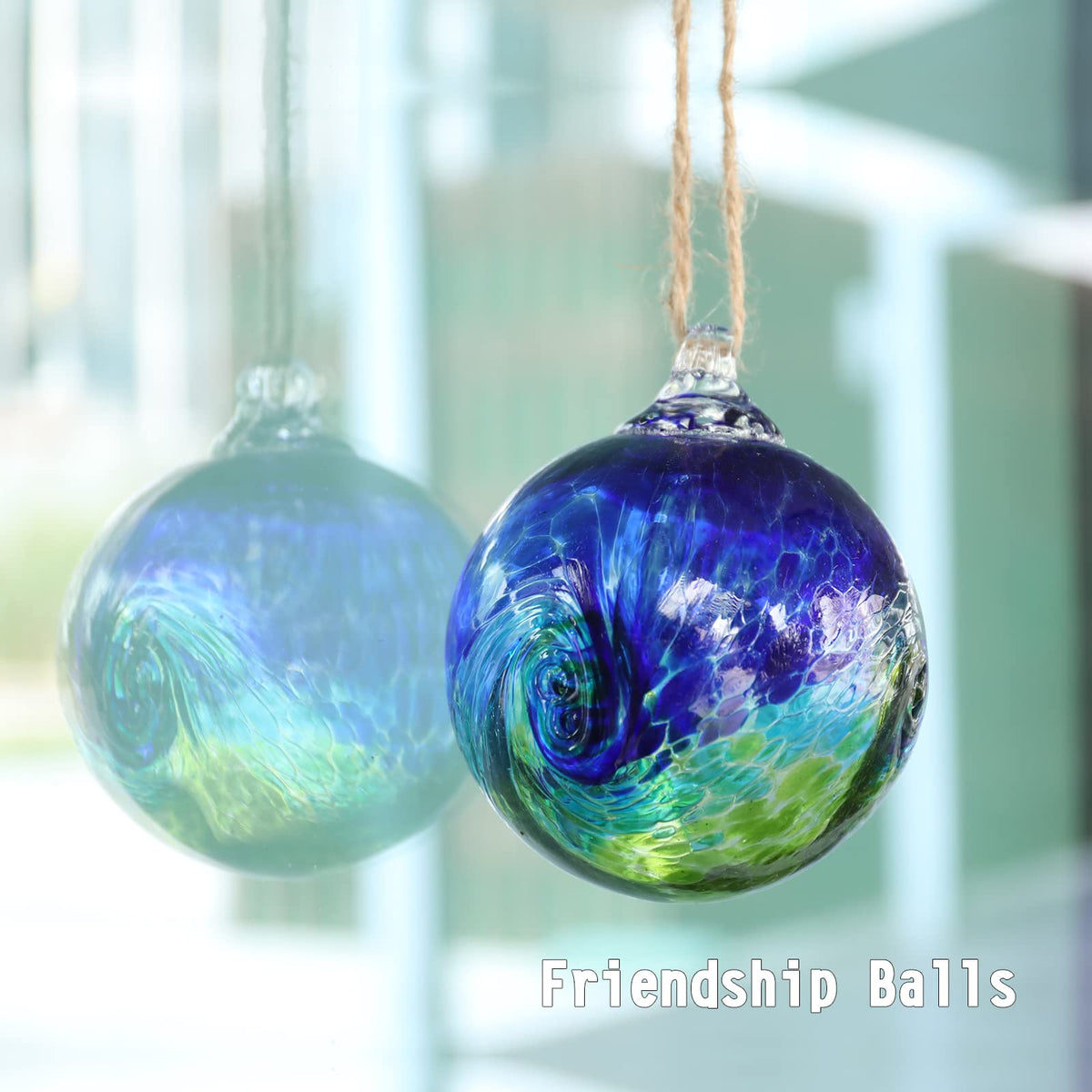 VCUTEKA hand-blown glass witch ball adds colorful focal points to patios and windows.