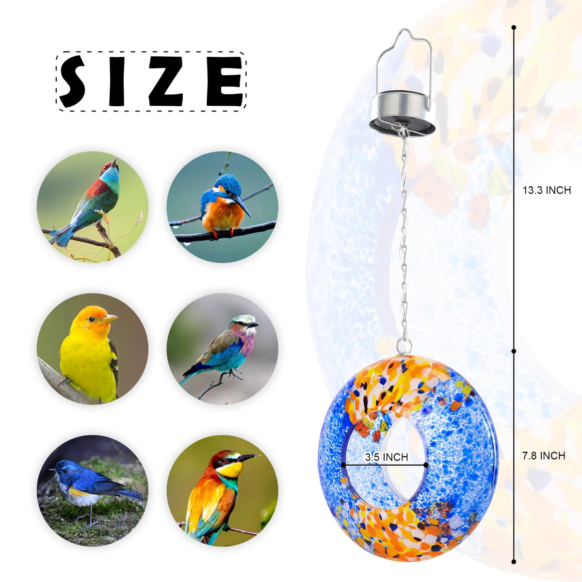 VCUTEKA hanging feeder with solar light for dusk birdwatching