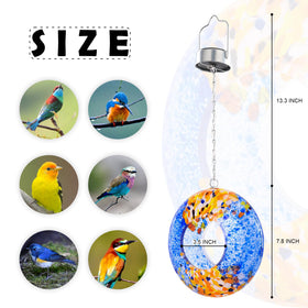 VCUTEKA hanging feeder with solar light for dusk birdwatching