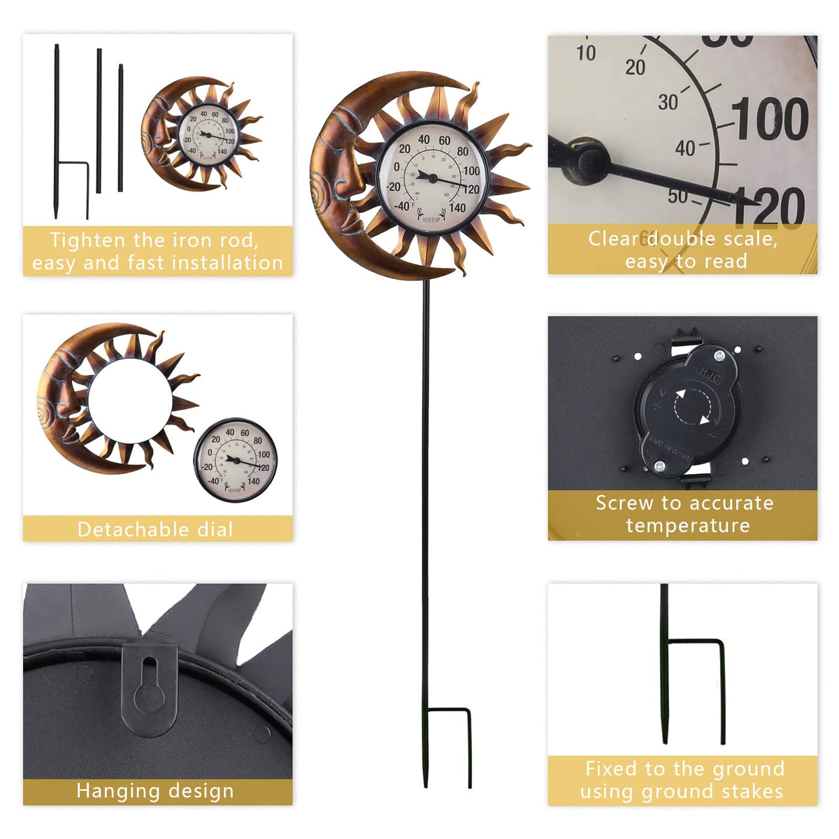 VCUTEKA indoor-outdoor thermometer fits balconies and nurseries with a timeless look