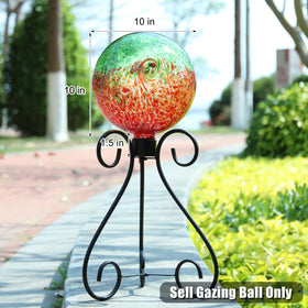 VCUTEKA red swirl ornament brightens patios and gardens during golden hour.