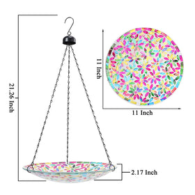 VCUTEKA outdoor hanging birdbath blends with garden decor and invites feathered visitors.