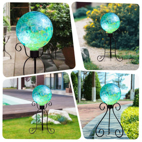 VCUTEKA outdoor gazing ball blue swirl brightens patios and borders