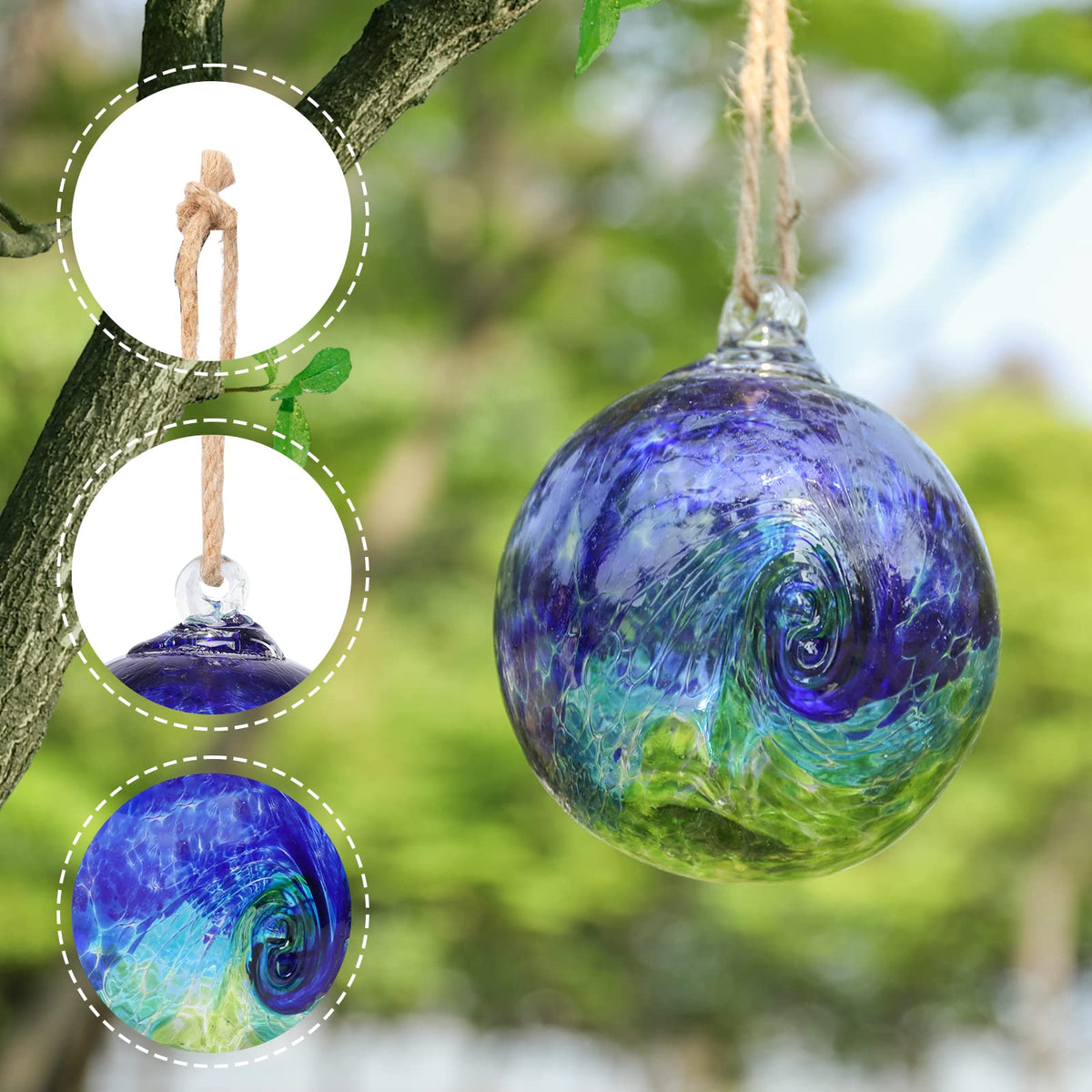 VCUTEKA outdoor gazing ball is weather-resistant for year-round display.
