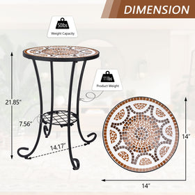 VCUTEKA outdoor side table 11 lbs easy to move and reposition.