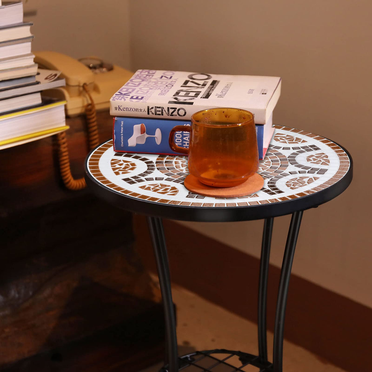VCUTEKA patio-ready table suitable for poolside, garden, or balcony.