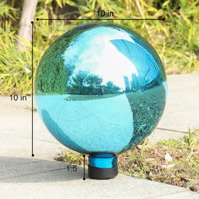 VCUTEKA reflective blue garden sphere brightens patios and entryways.