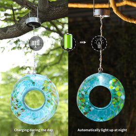 VCUTEKA round blue bird feeder adds charm to garden decor